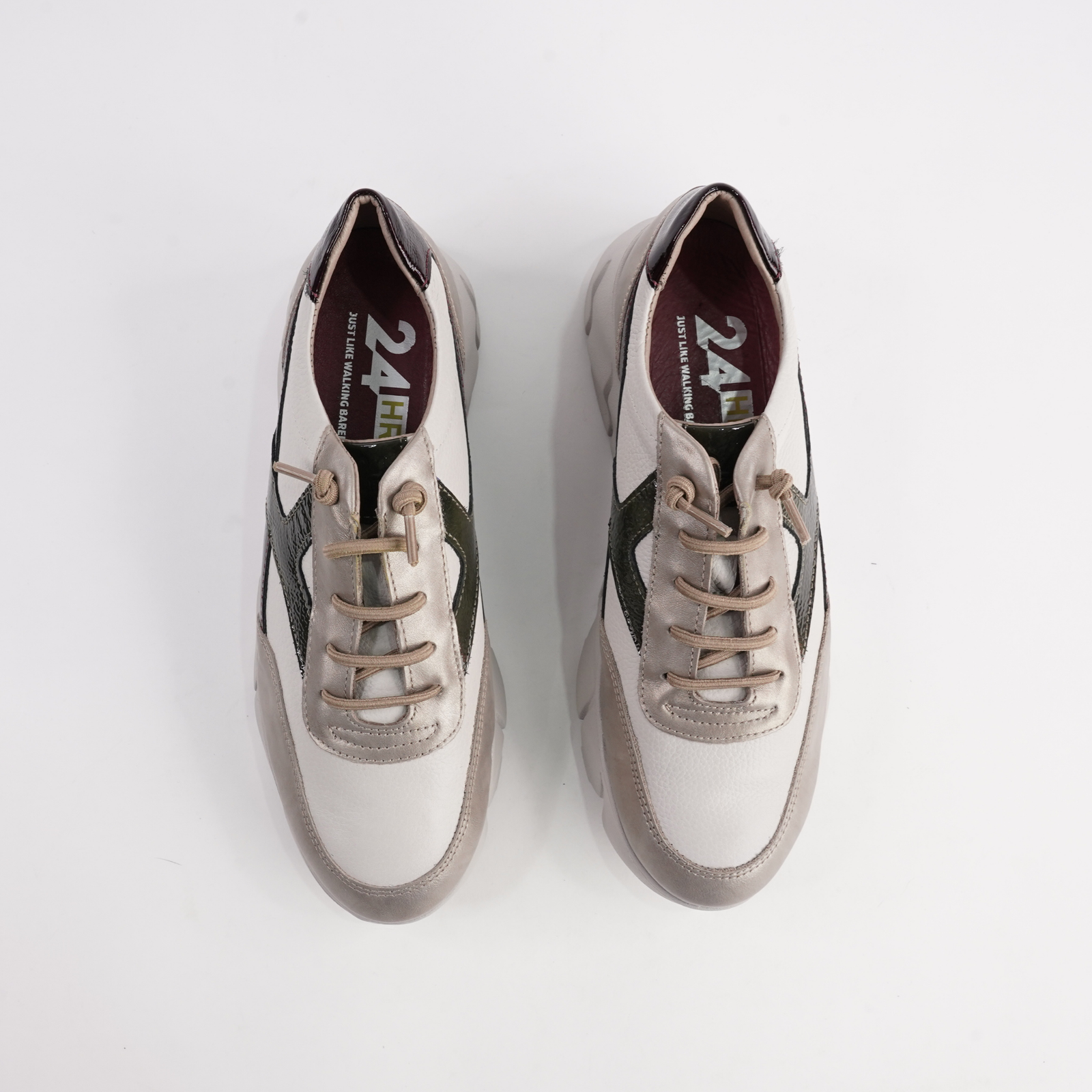 26261 Bone Multi Leather Sneakers