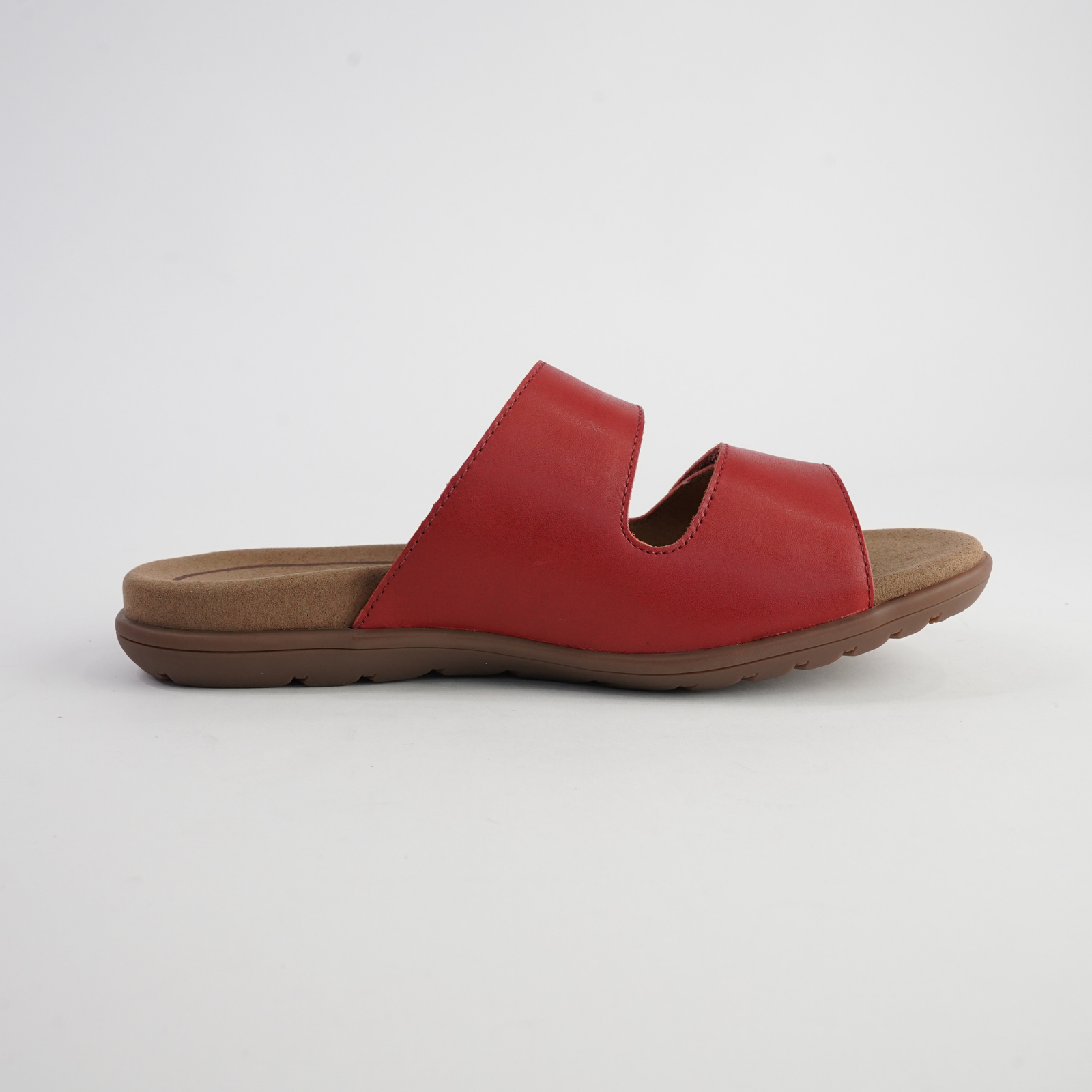 Tribe Red Leather Slides