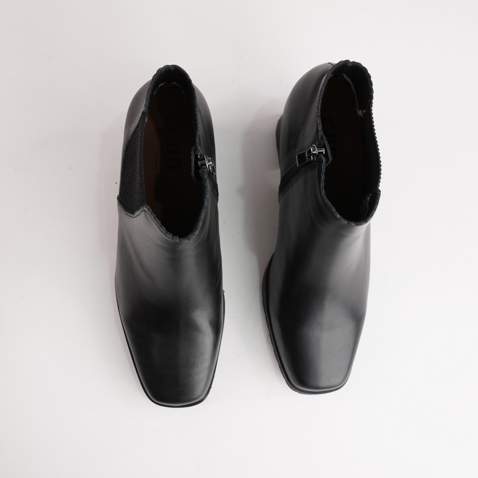 Loz Black Leather Ankle Boots