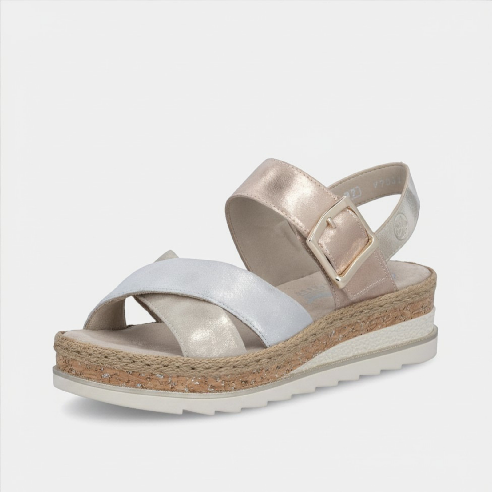 V7951 Nude Shimmer Combo Sandals