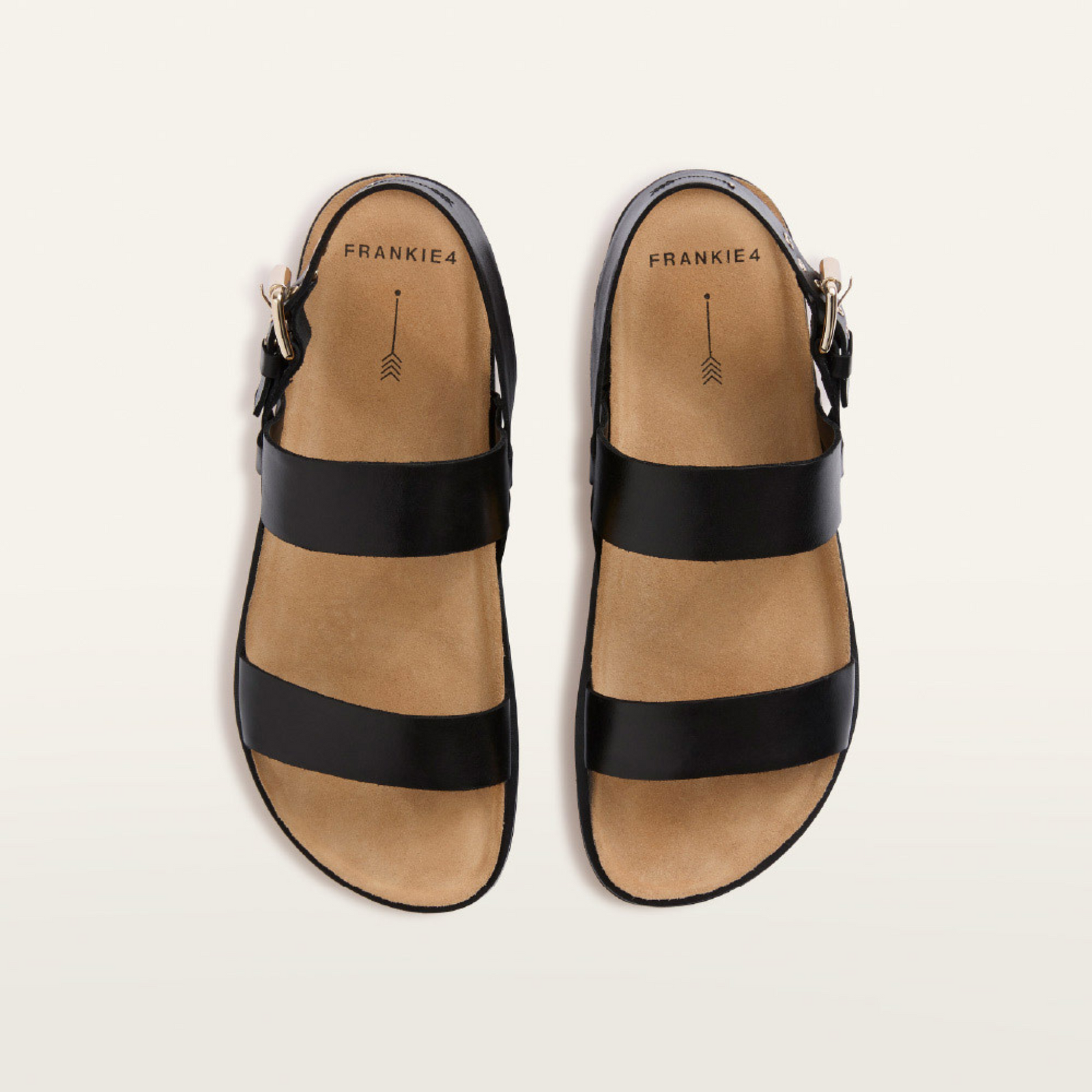 Hunter Black Leather Sandals