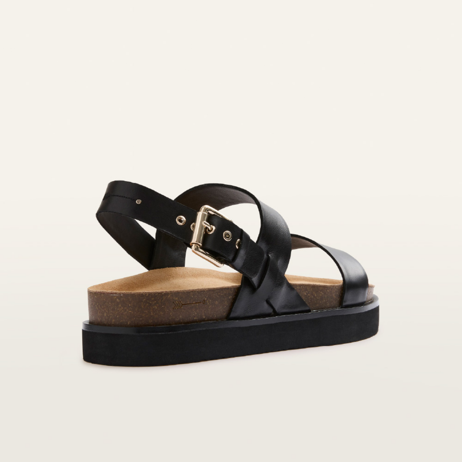 Hunter Black Leather Sandals