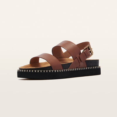 Hunter Rich Tan Leather Sandals
