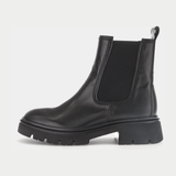 Ezrith Schwarz Leather Ankle Boots