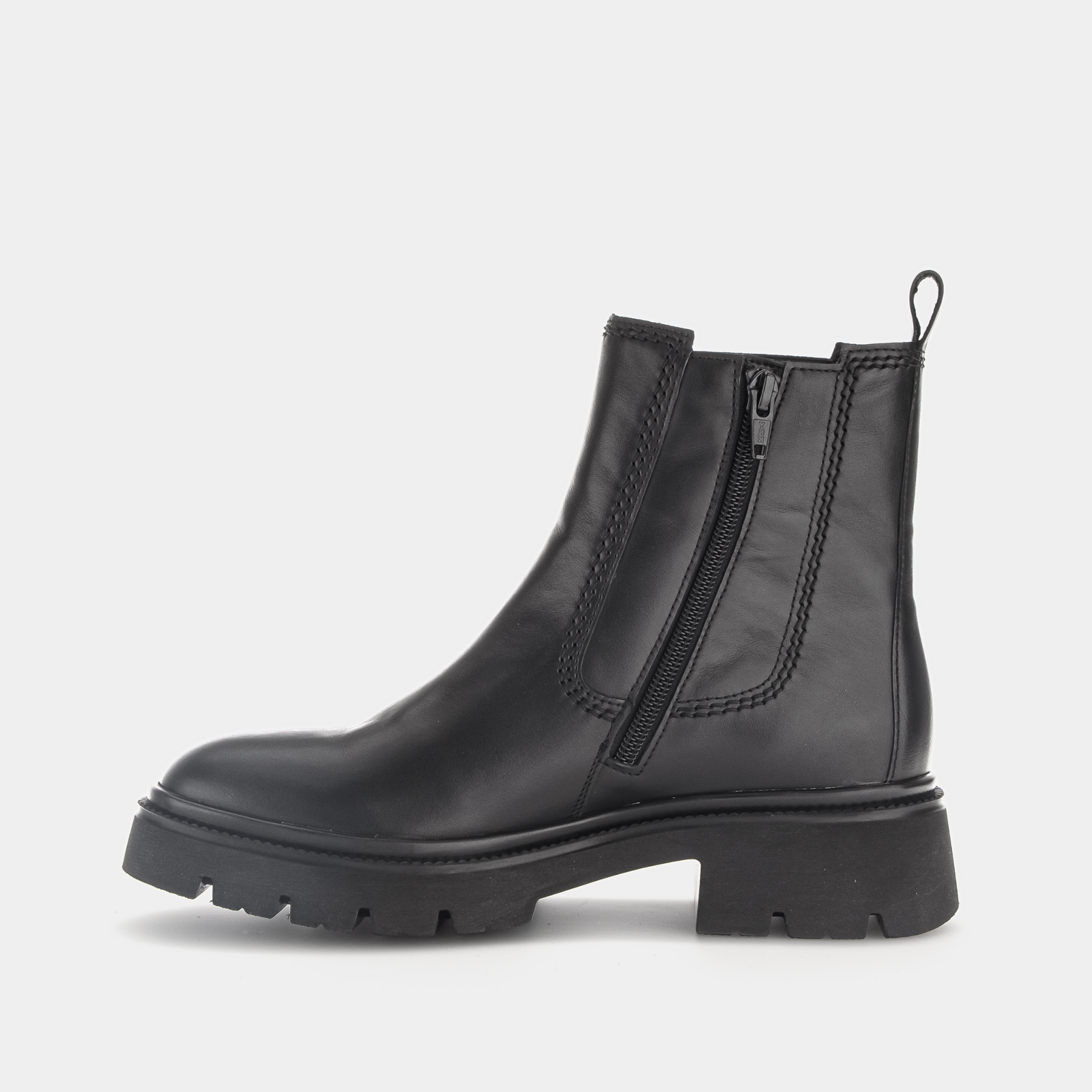 Ezrith Schwarz Leather Ankle Boots