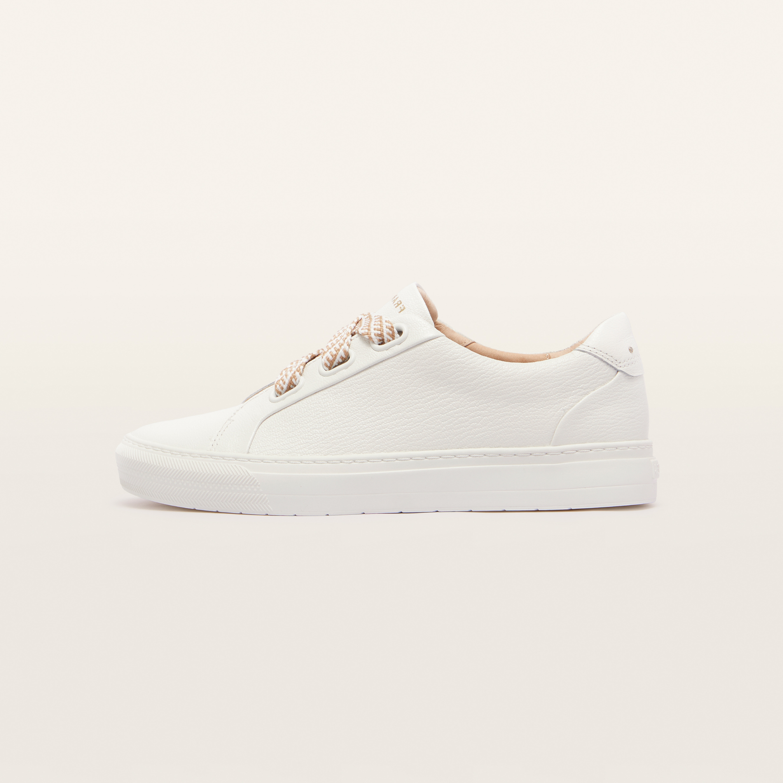 Mya White Tumbled Leather Sneakers