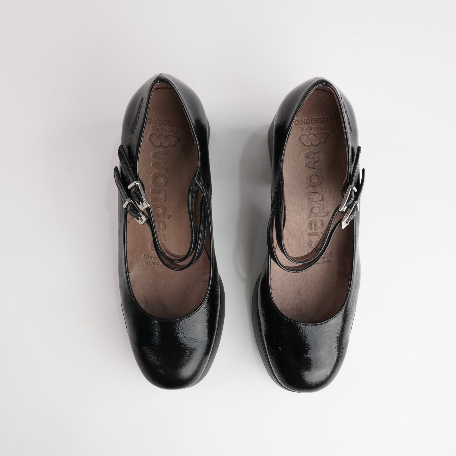 Indira Black Leather Heels