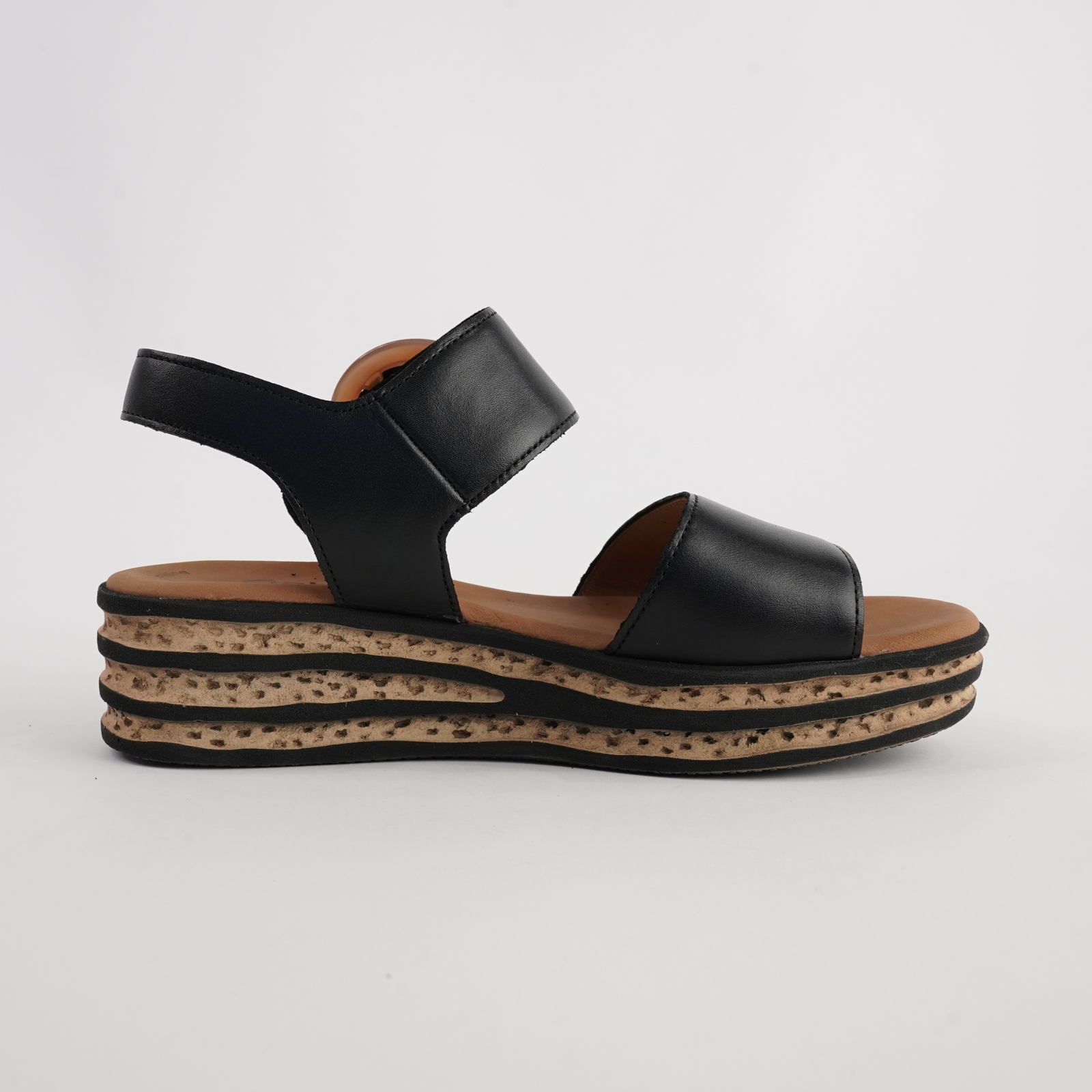 Margo Black Leather Sandals