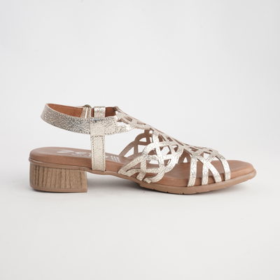 Hilite Champagne Leather Sandals