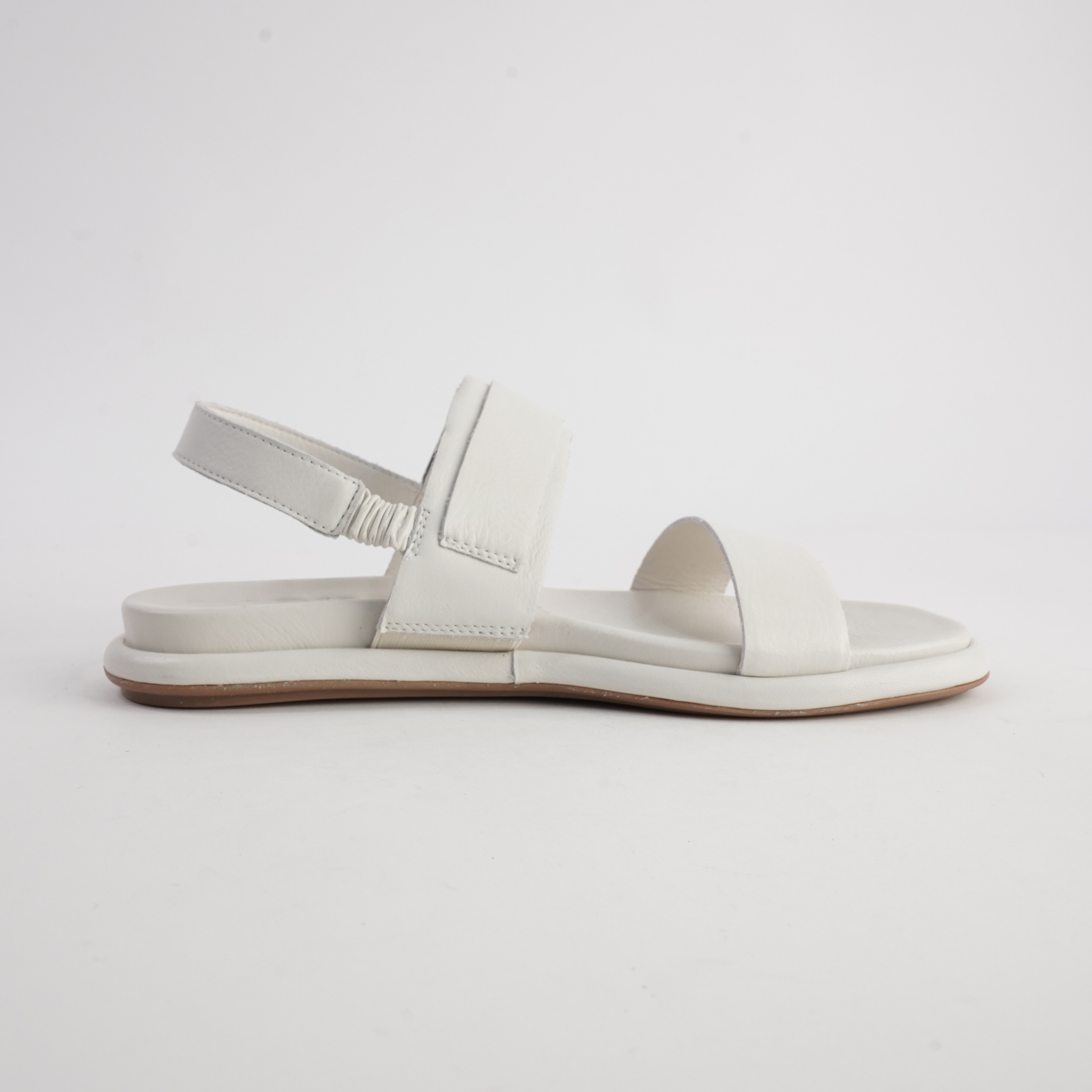 Bay White Leather Sandals
