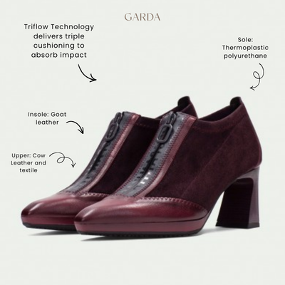 HI254324 Wine Leather Ankle Boots