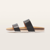 Maria III Black Leather Sandals
