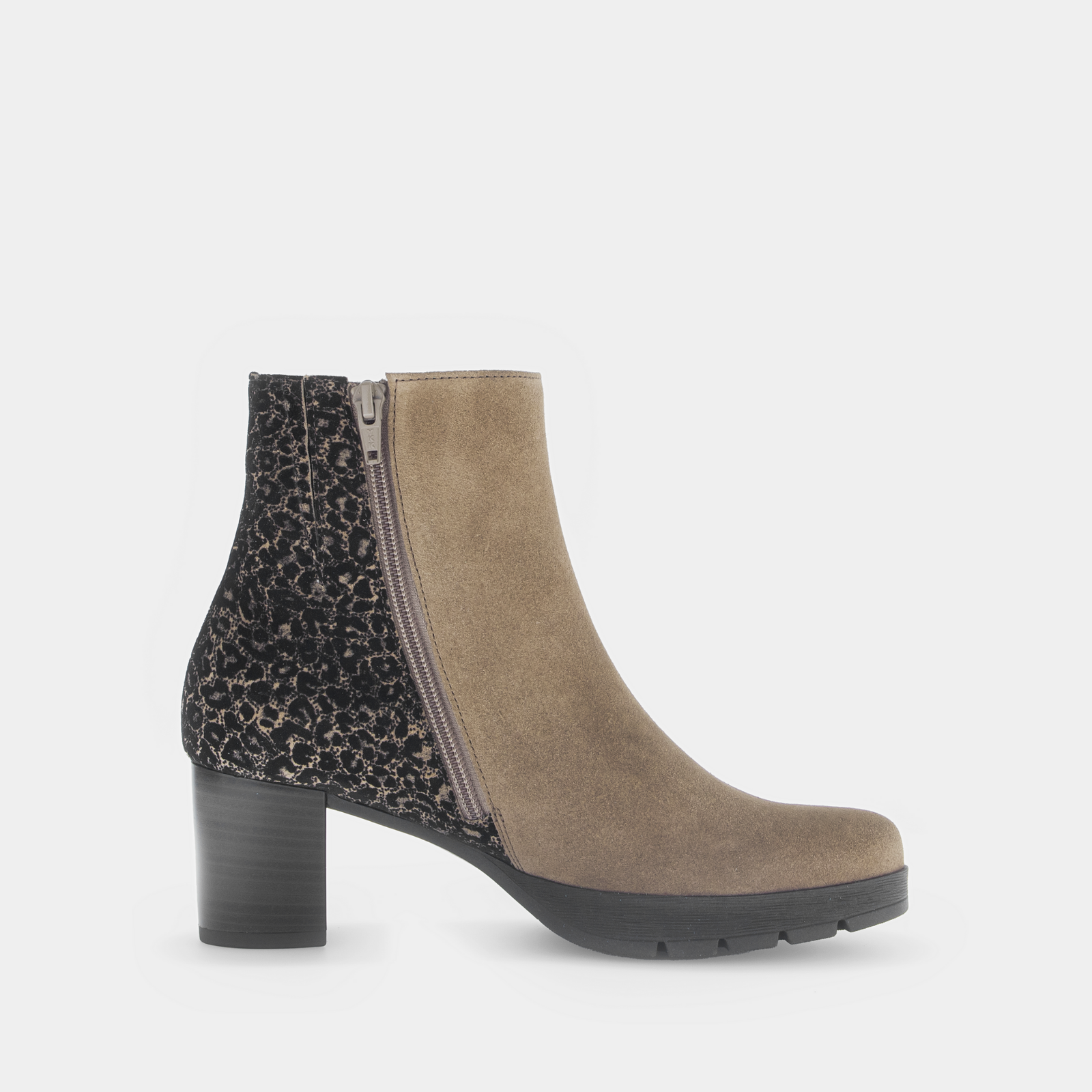 Aurenza Farro/Schwarz Leather Ankle Boots