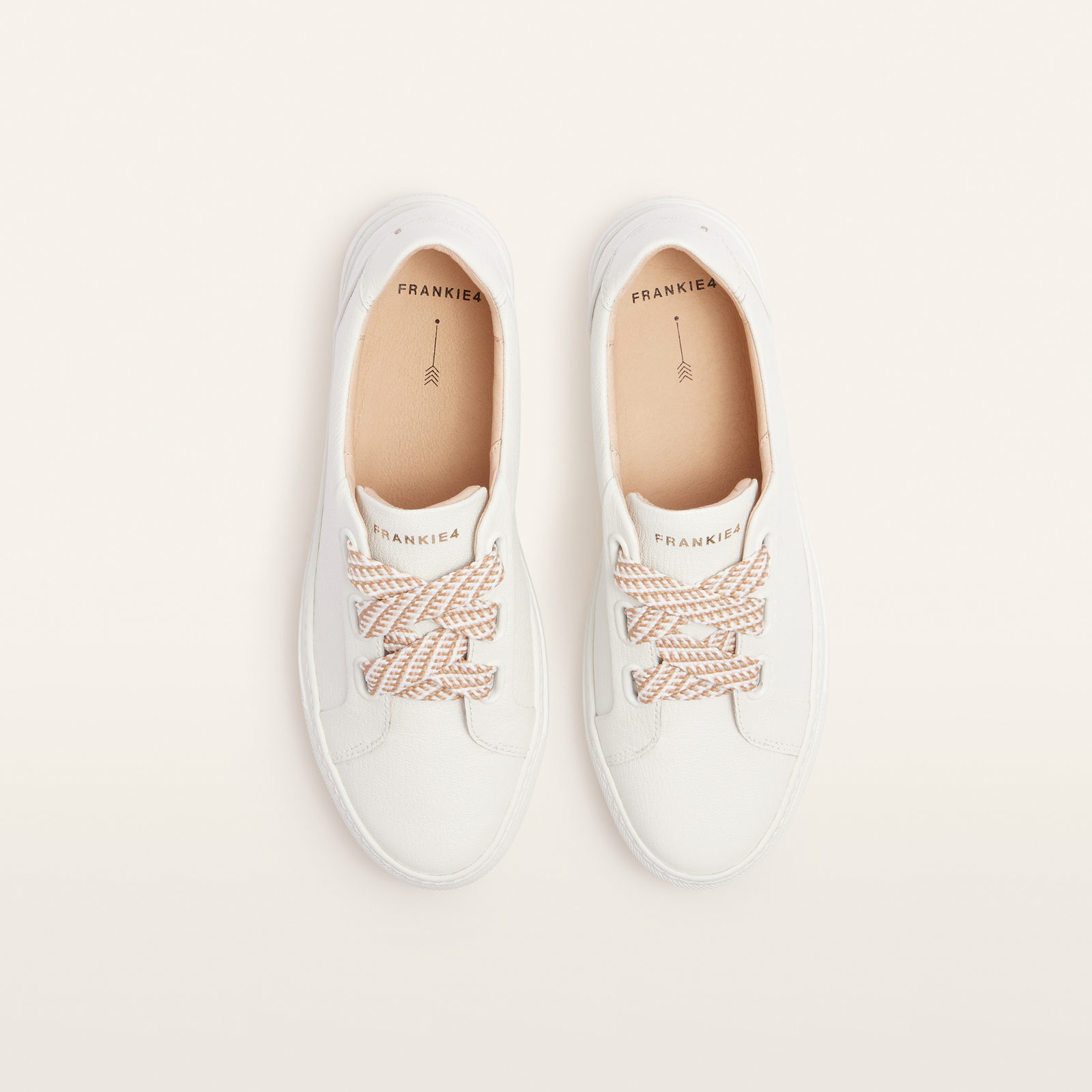 Mya White Tumbled Leather Sneakers