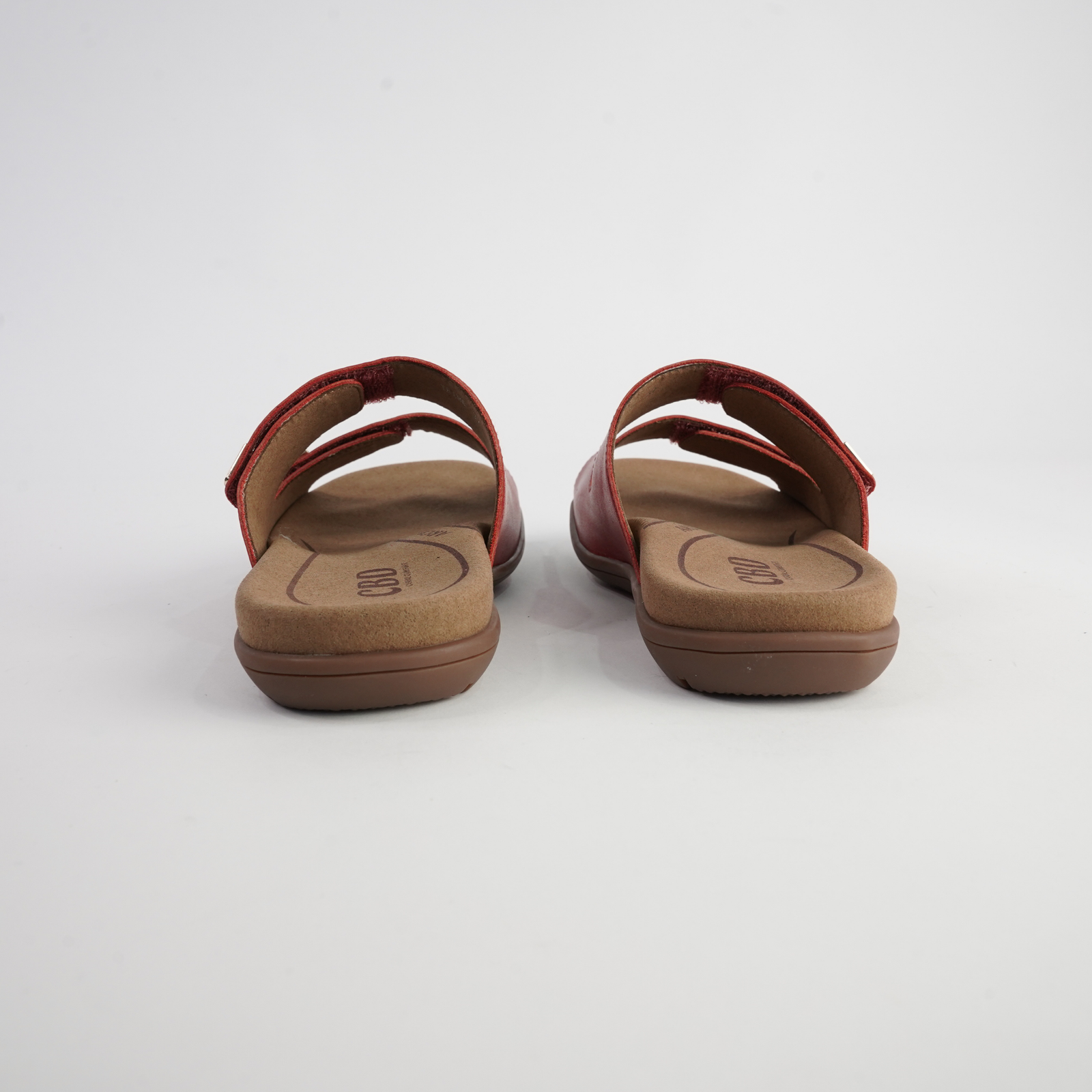 Tribe Red Leather Slides