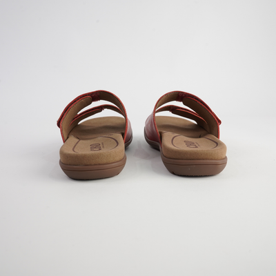 Tribe Red Leather Slides