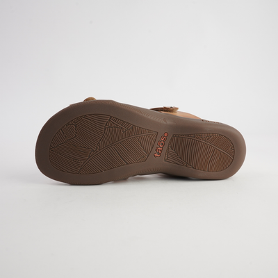 Double U Caramel Leather Sandals