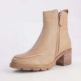 Anakie Camel Leather Ankle Boots