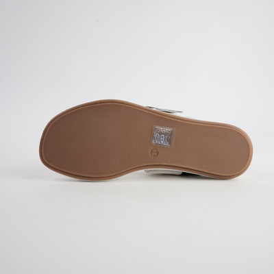 Bay White Leather Sandals