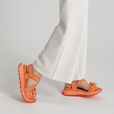 Hv253964 Coral Leather Sandals
