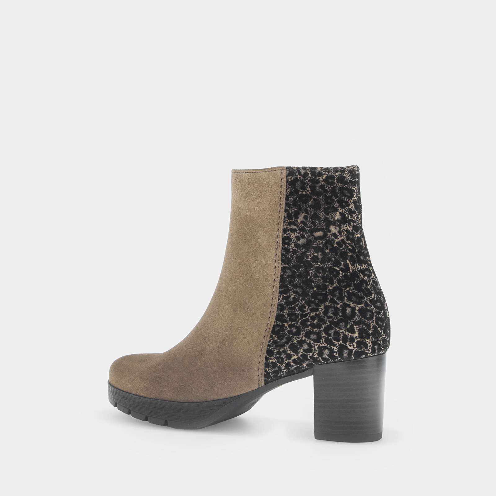 Aurenza Farro/Schwarz Leather Ankle Boots