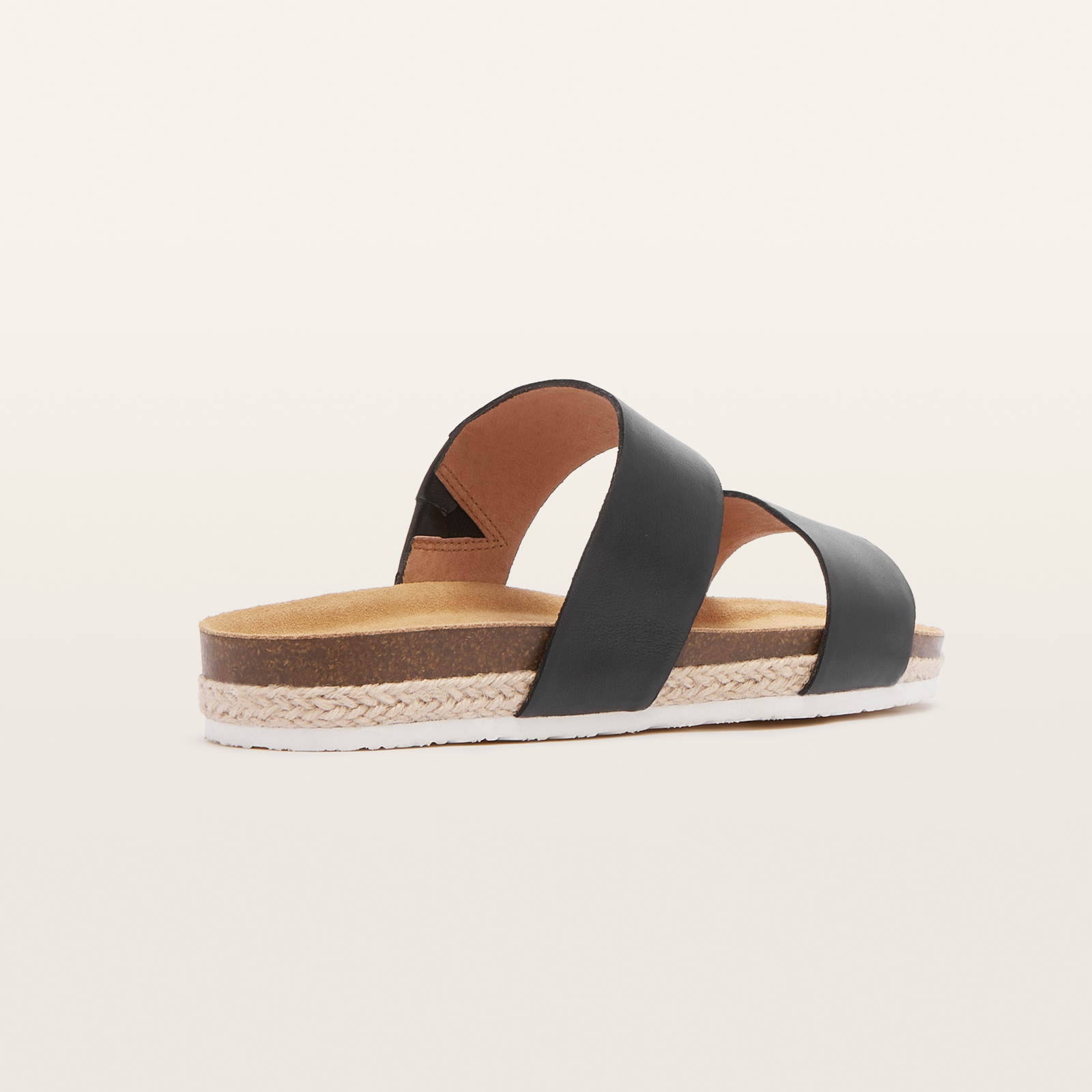 Maria III Black Leather Sandals