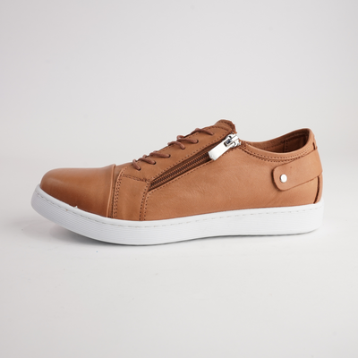 Eg18 Tan Leather Sneakers