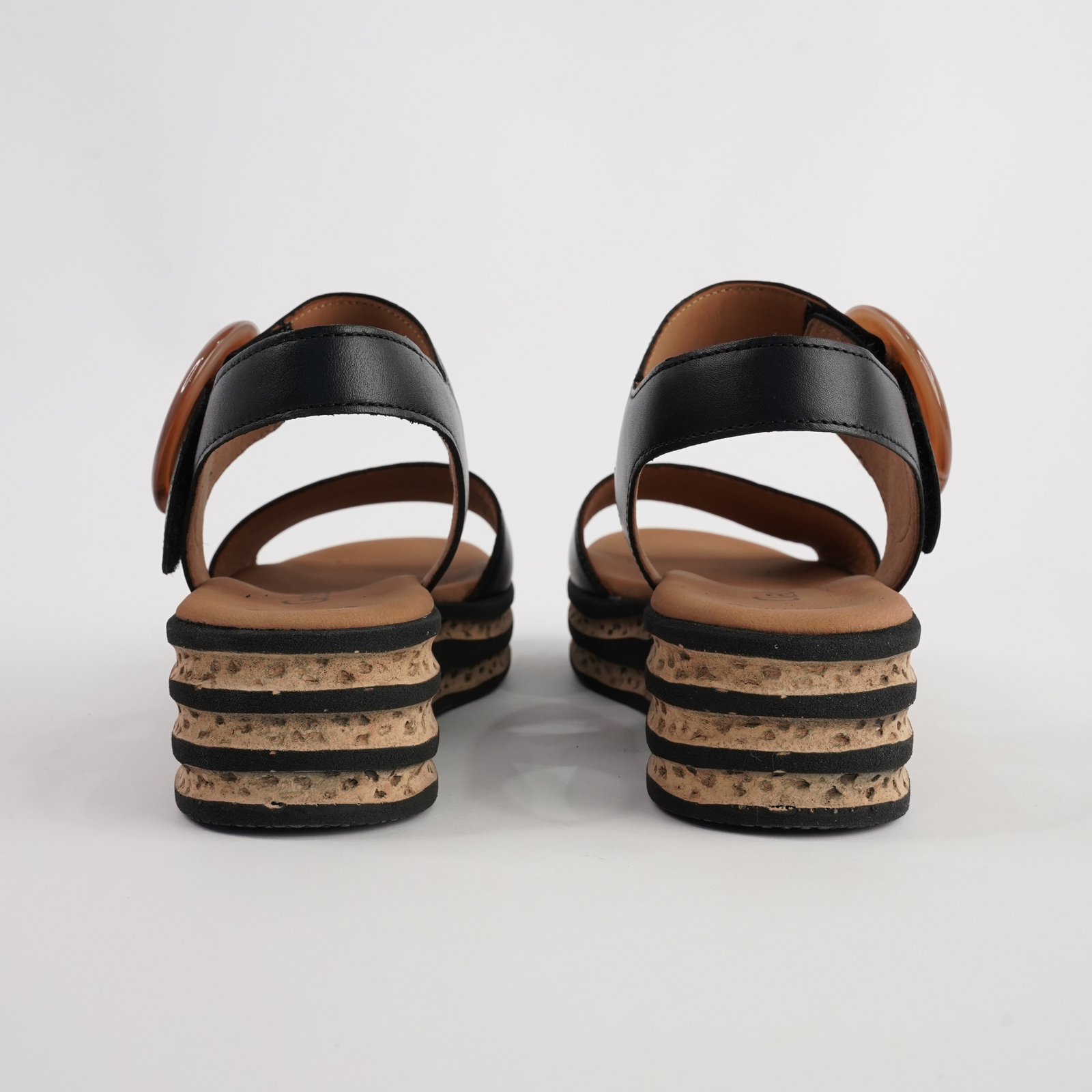 Margo Black Leather Sandals