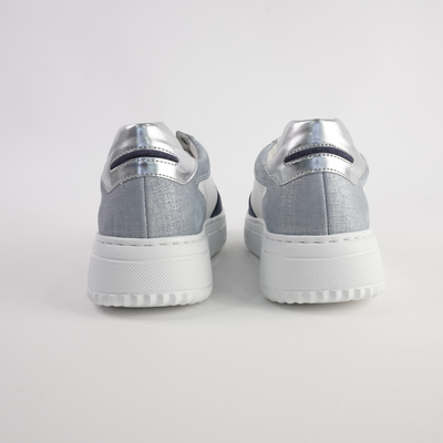 Demi White/ Denim Leather Sneakers