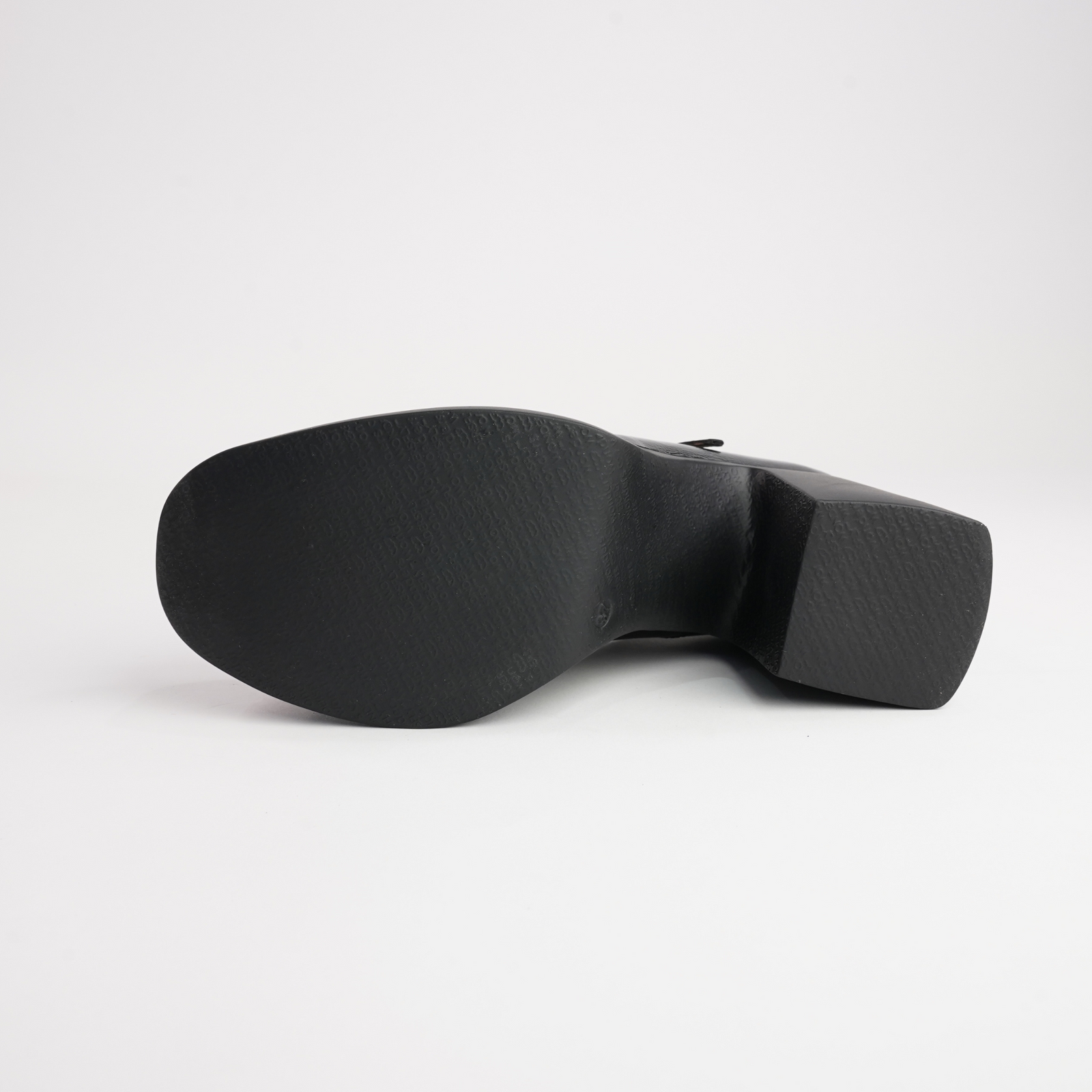 Indira Black Leather Heels