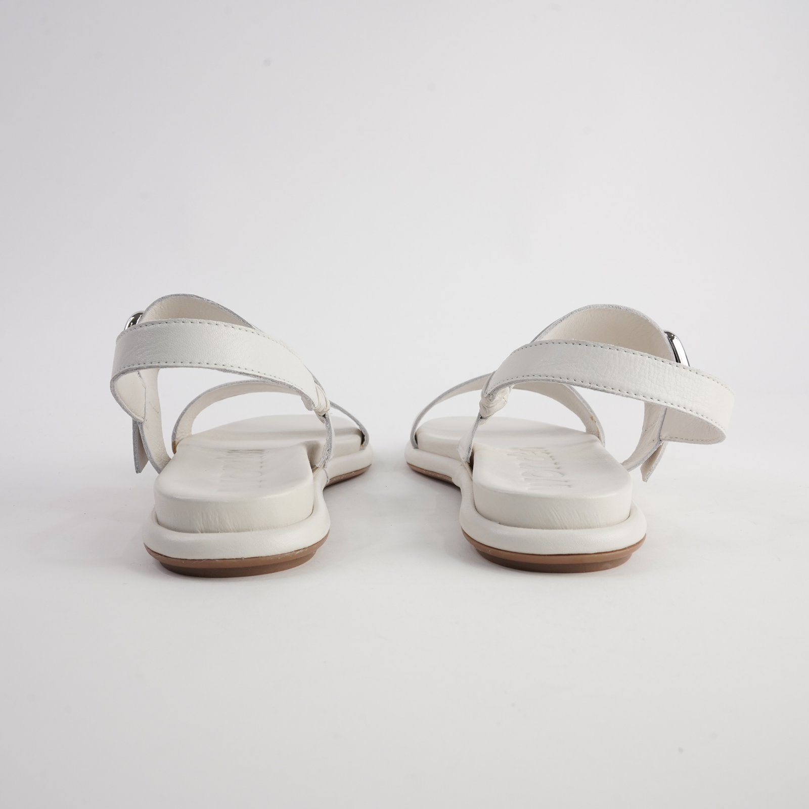 Bay White Leather Sandals