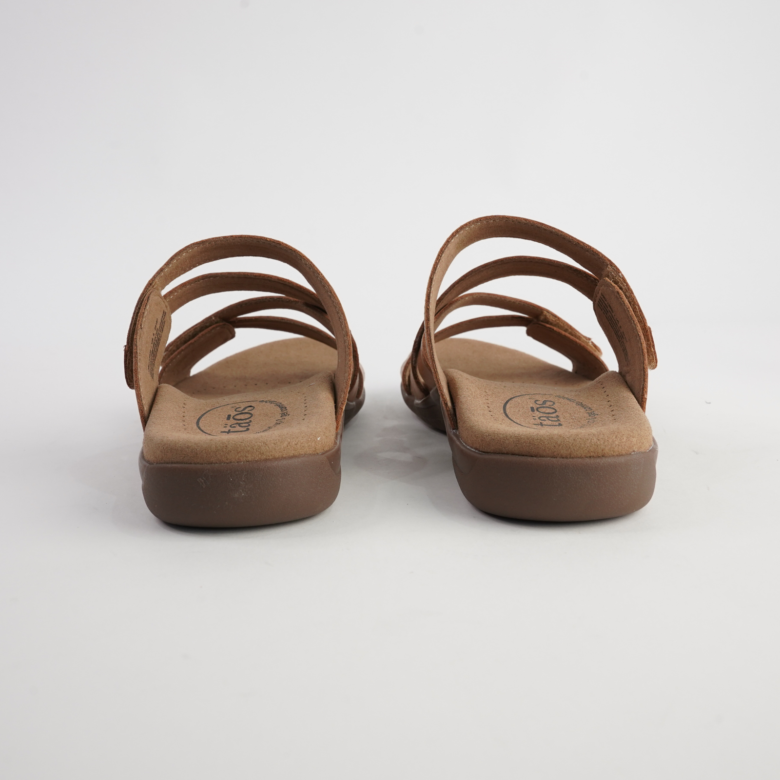 Double U Caramel Leather Sandals