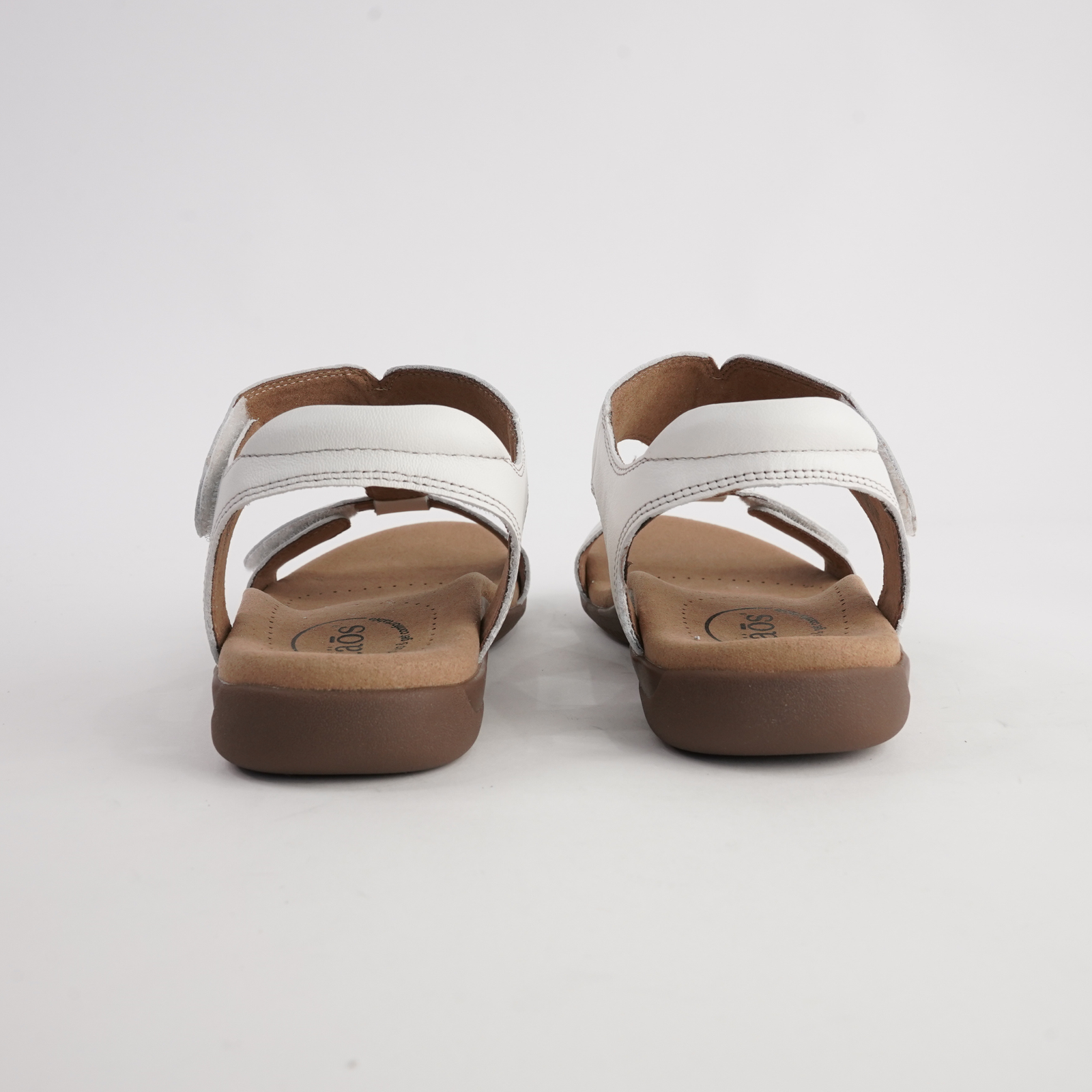 The Show White Leather Sandals