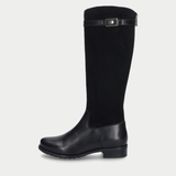 Chiara 05 Black Leather/ Black Suede Knee High Boots