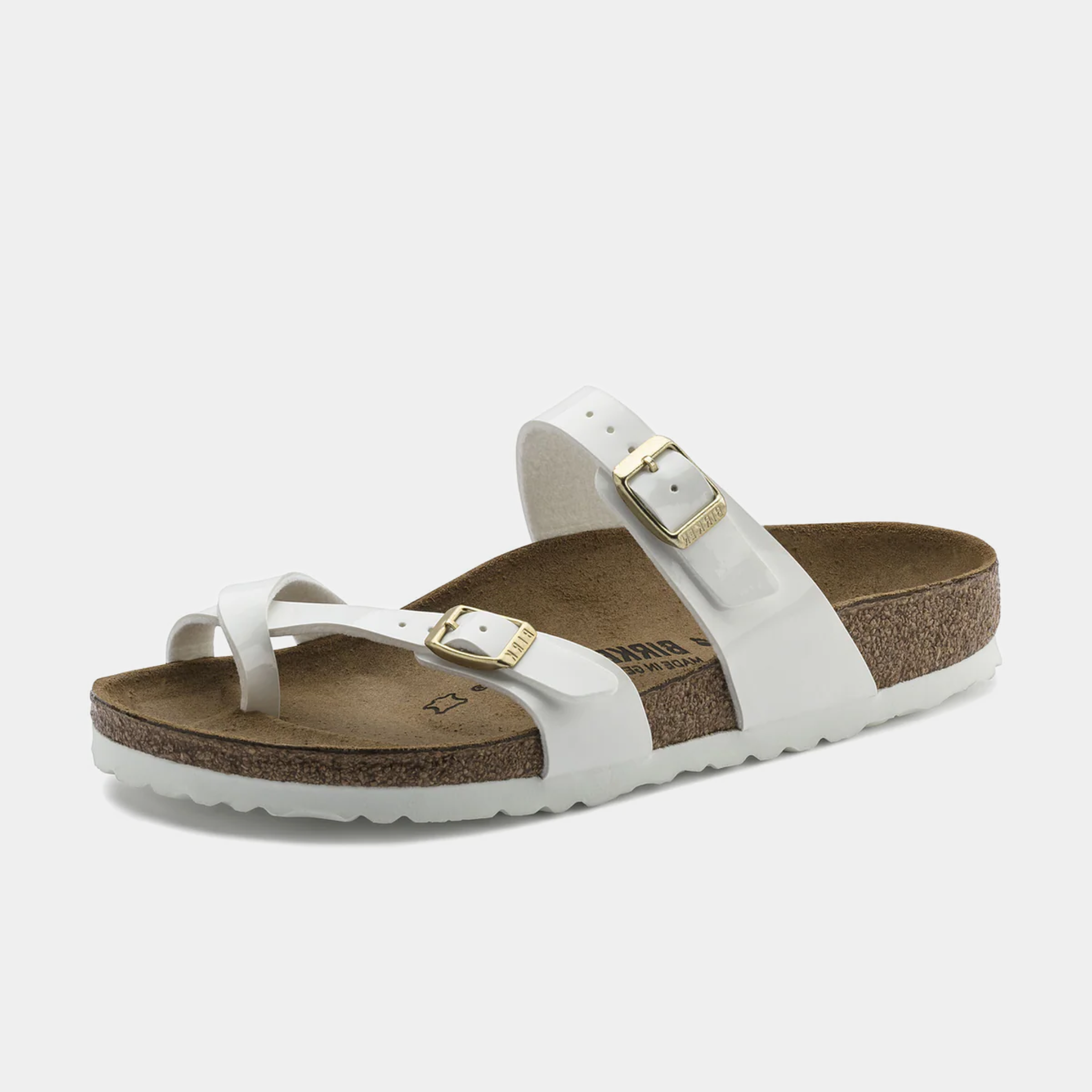 Mayari Patent White Birko-Flor Sandals