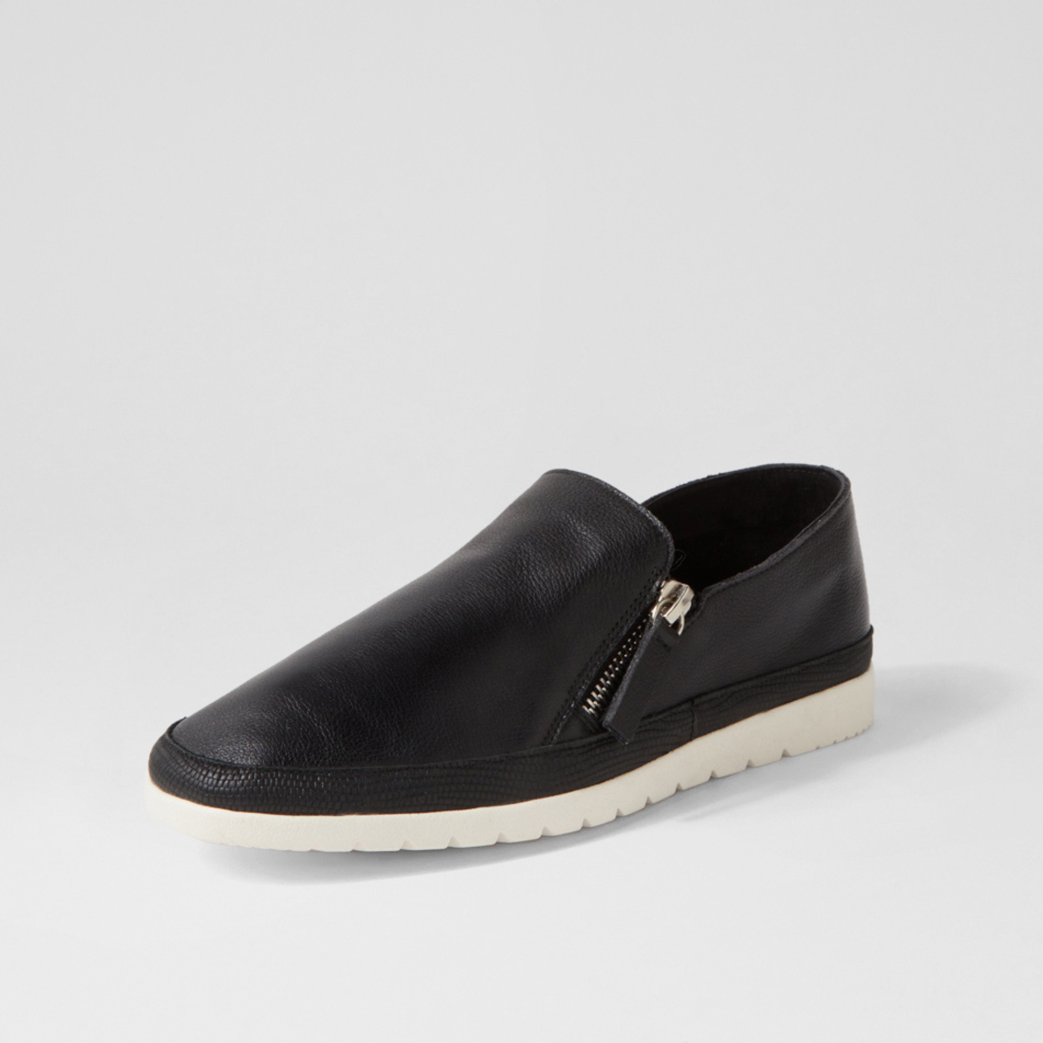 Ashli Black Lizard Metallic Leather Sneakers