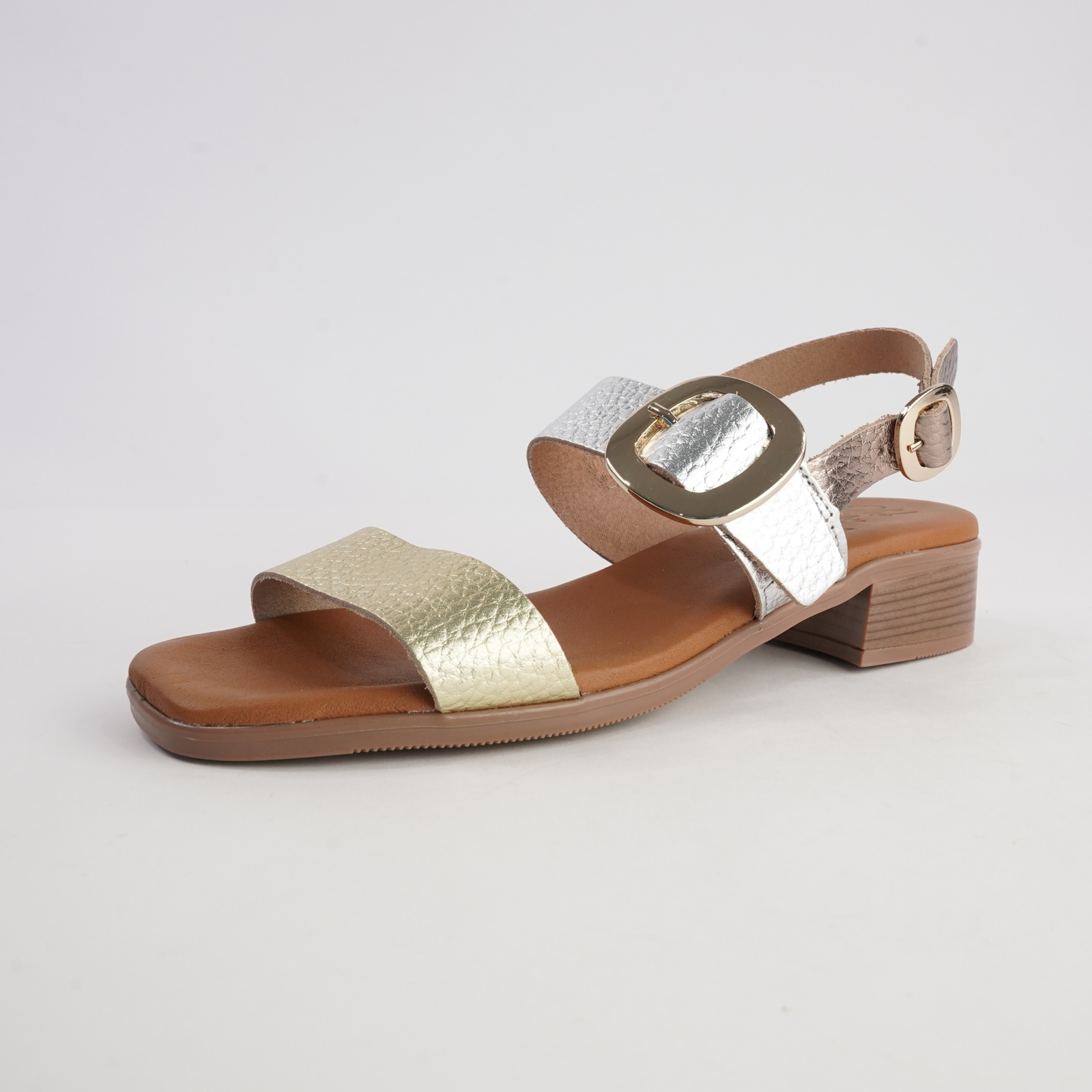 Trilly Platinum Multi Leather Sandals