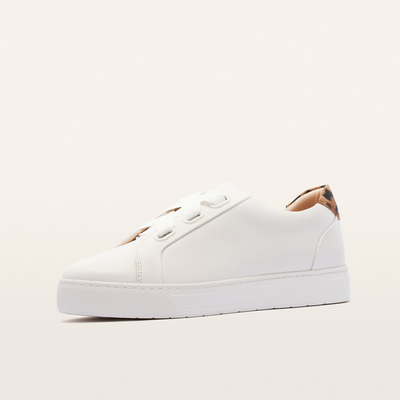 Mya II White Leopard Leather Sneakers