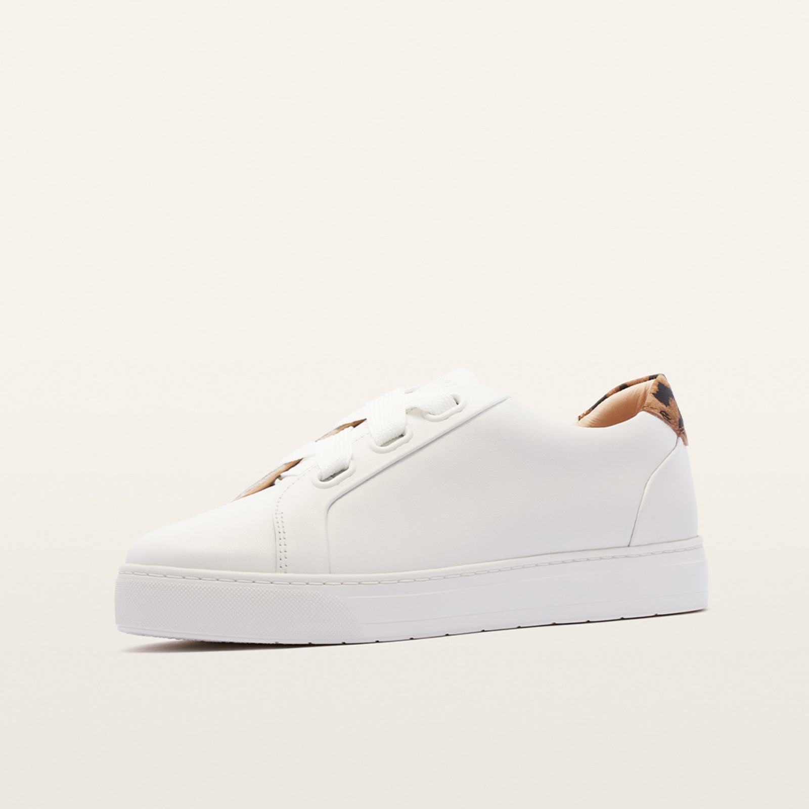 Mya II White Leopard Leather Sneakers