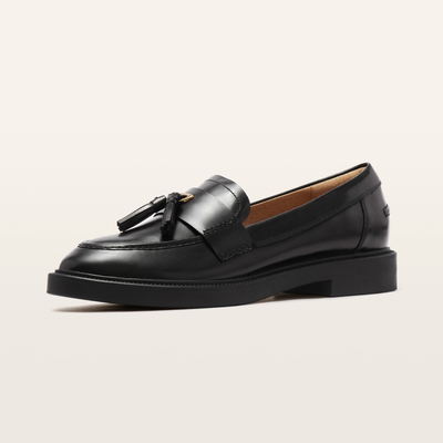 Octavia Black Polish Leather Loafers