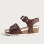 Quinn 16 Cognac Leather Wedge Sandals
