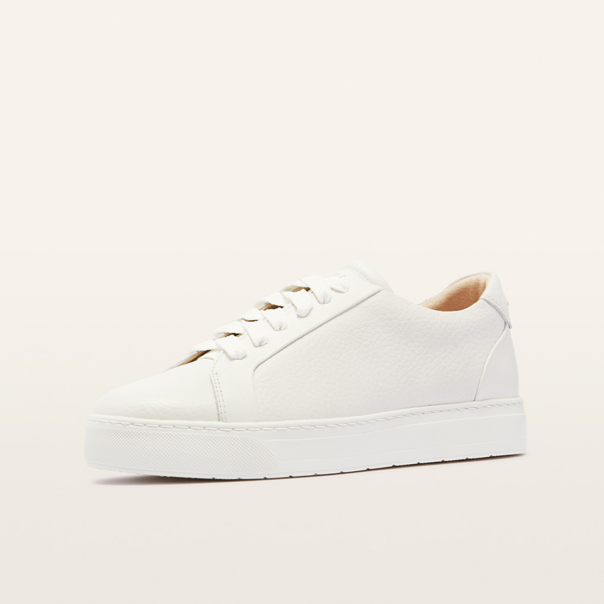 Mim V White Tumbled Leather Sneakers