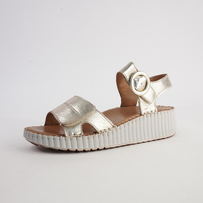 Tina Gold Leather Sandals