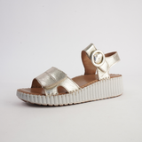 Tina Gold Leather Sandals