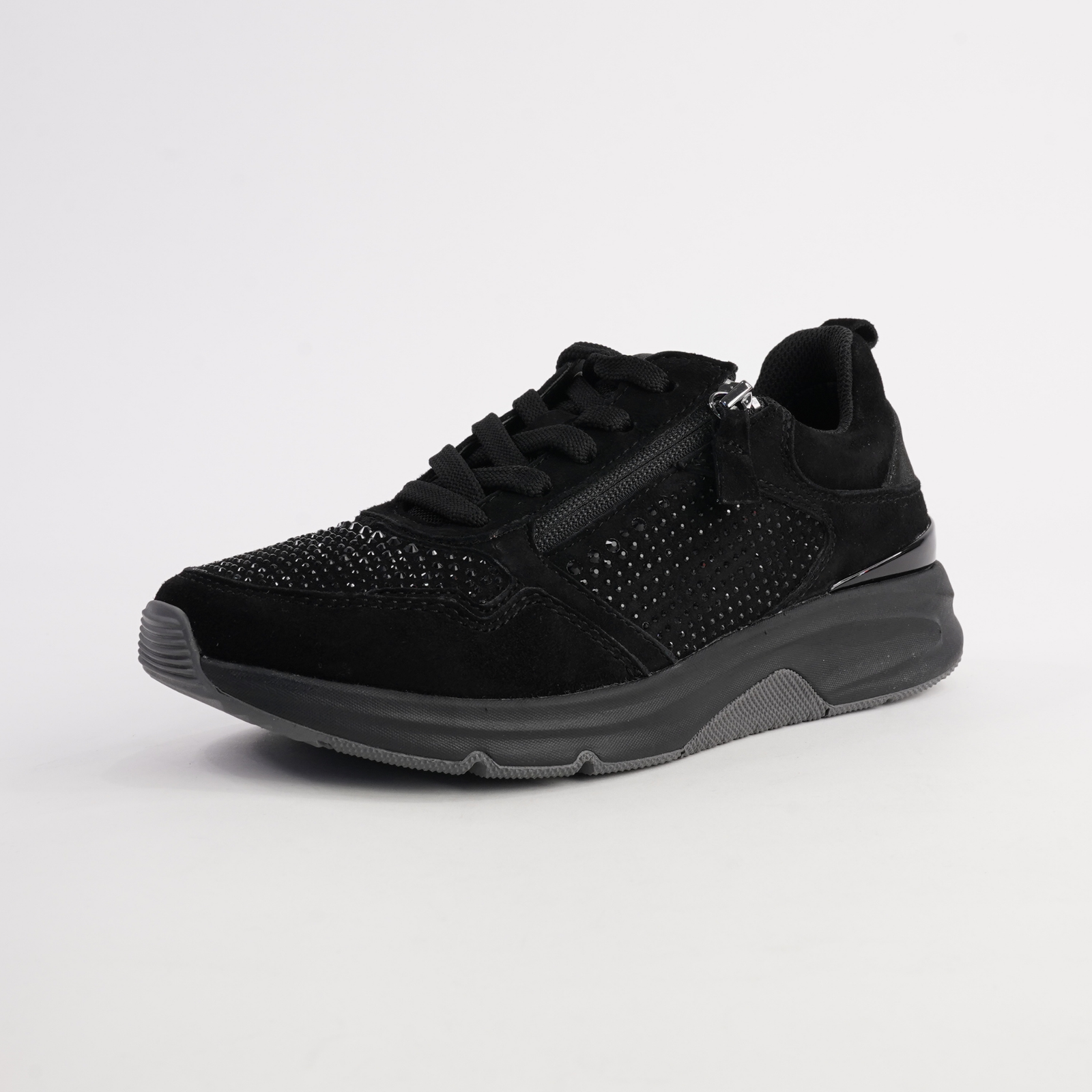 Gabby Black Suede Leather Sneakers