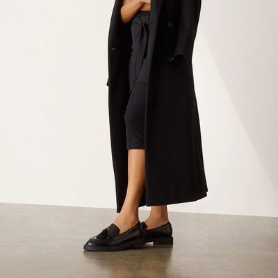Octavia Black Polish Leather Loafers