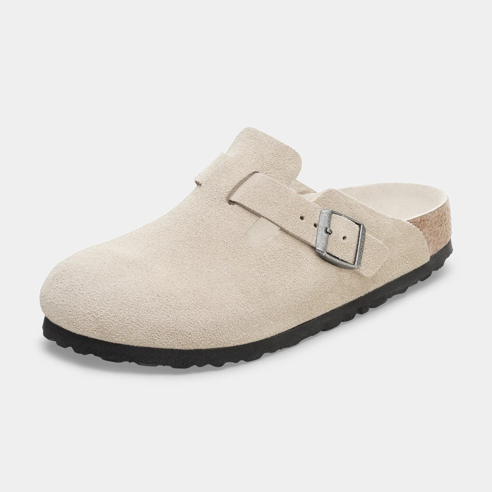 Boston SFB Oyster Tonal Footbed Suede Leather Flats