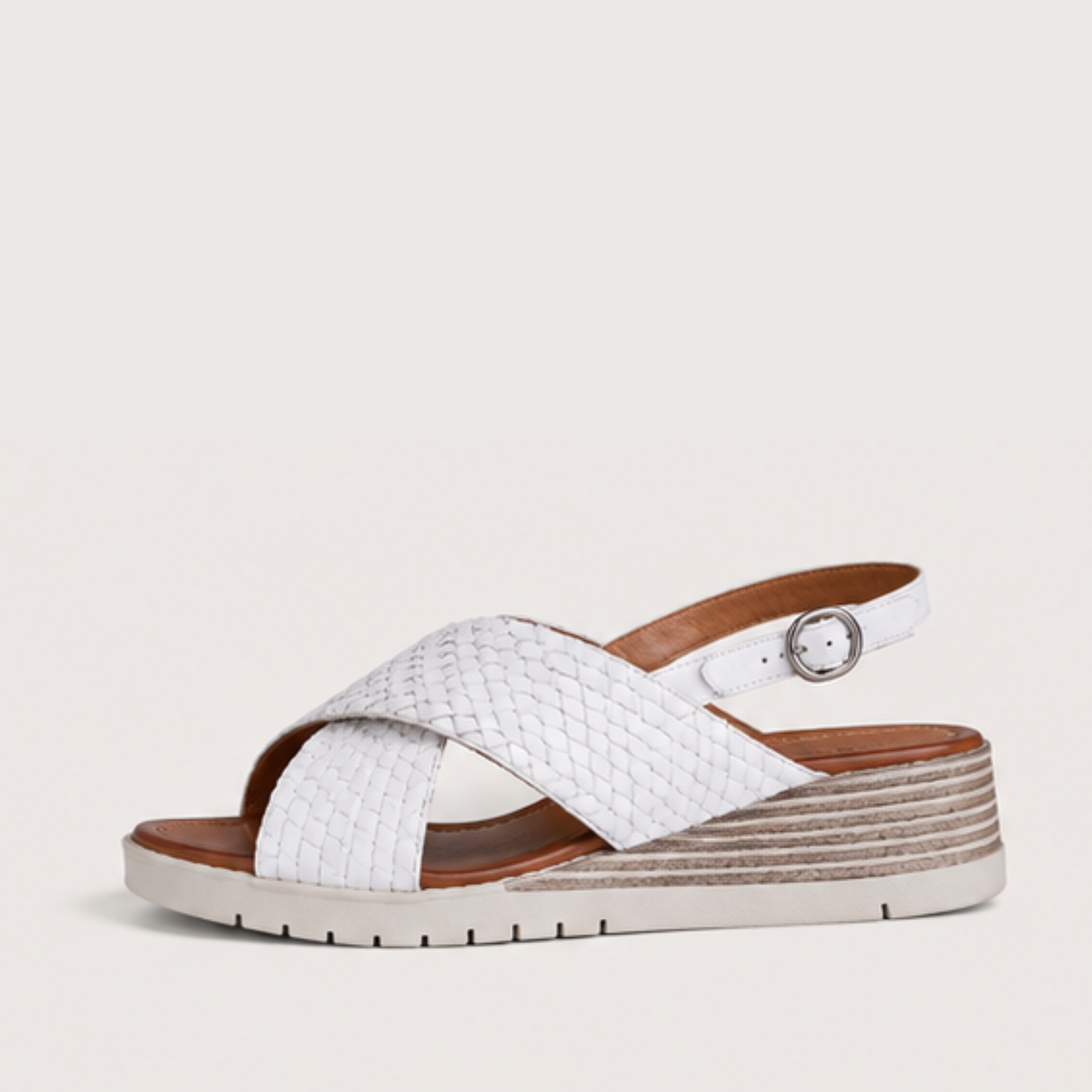 Exile White Leather Sandals