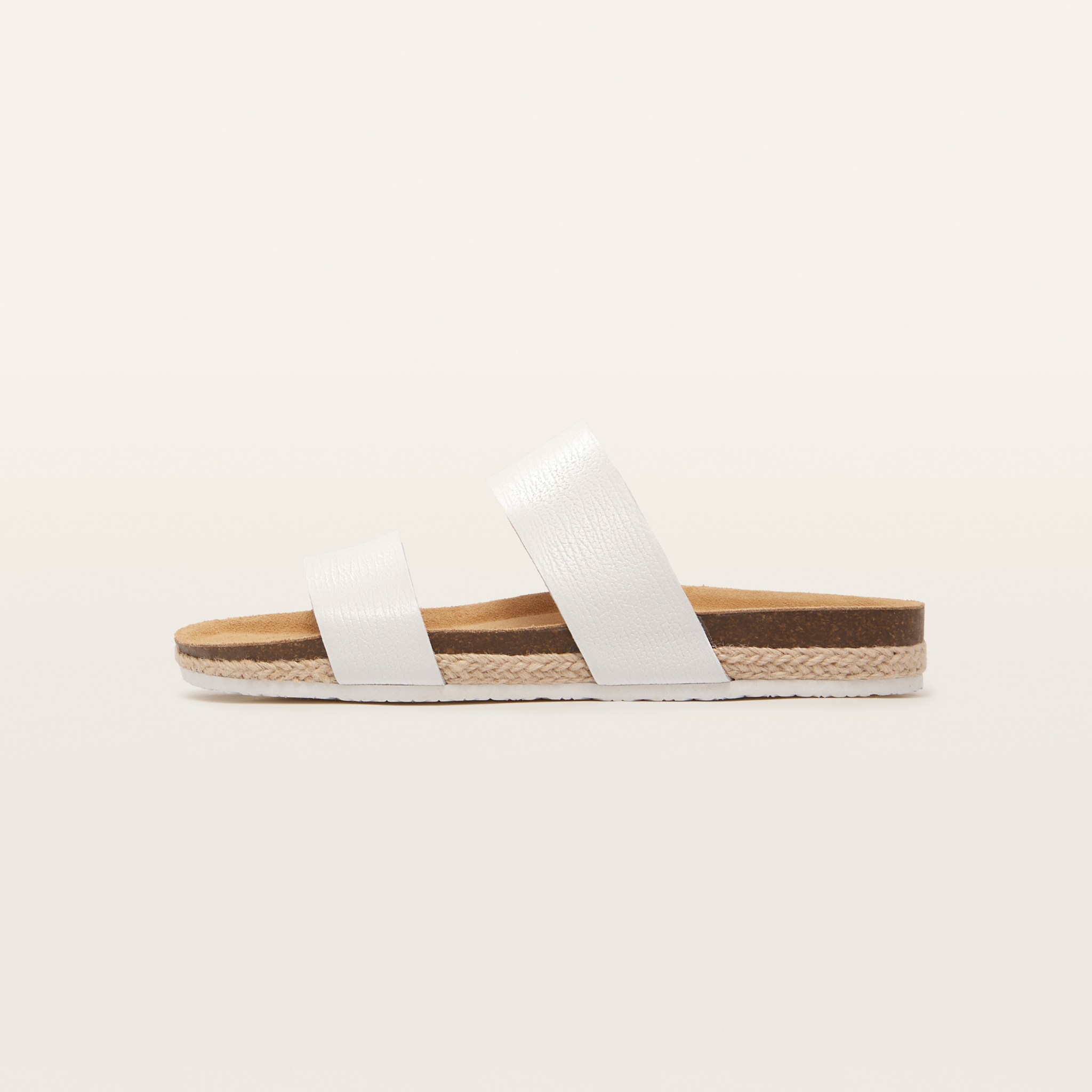 Maria III White Grain Leather Sandals
