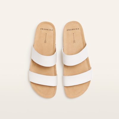 Maria Iii White Grain Leather Sandals